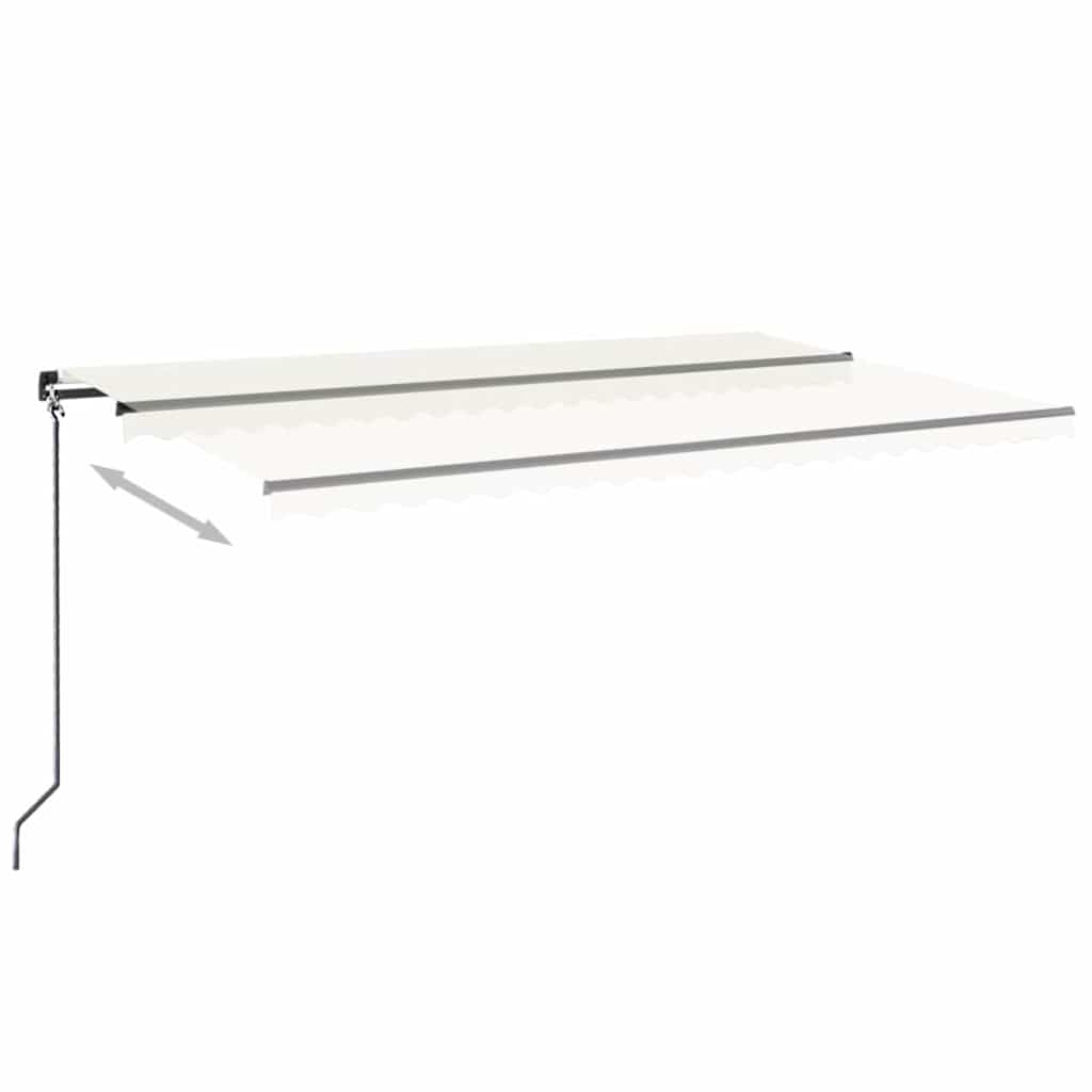 vidaXL Ręcznie zwijana markiza z LED, 500 x 300 cm, kremowa