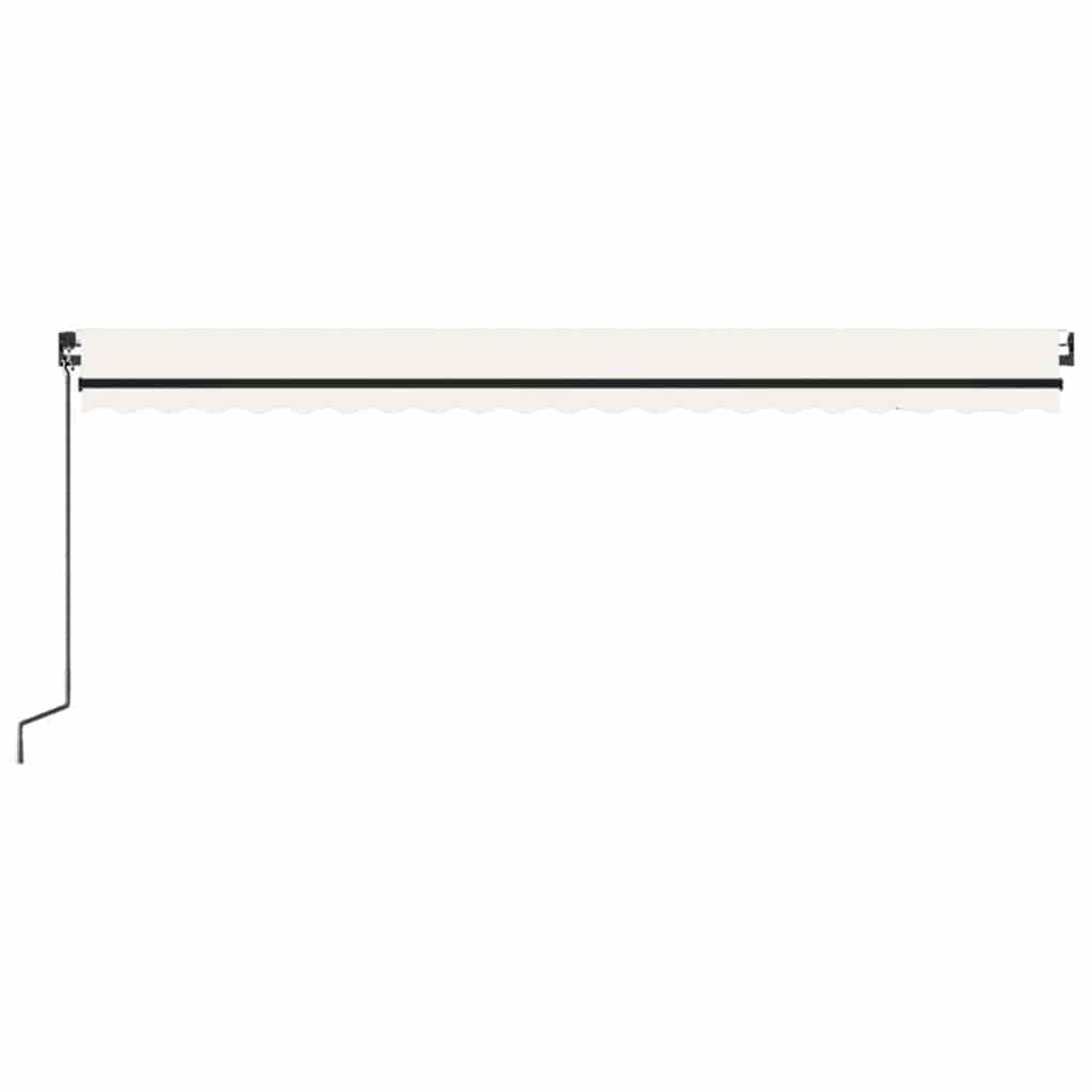 vidaXL Ręcznie zwijana markiza z LED, 500 x 300 cm, kremowa