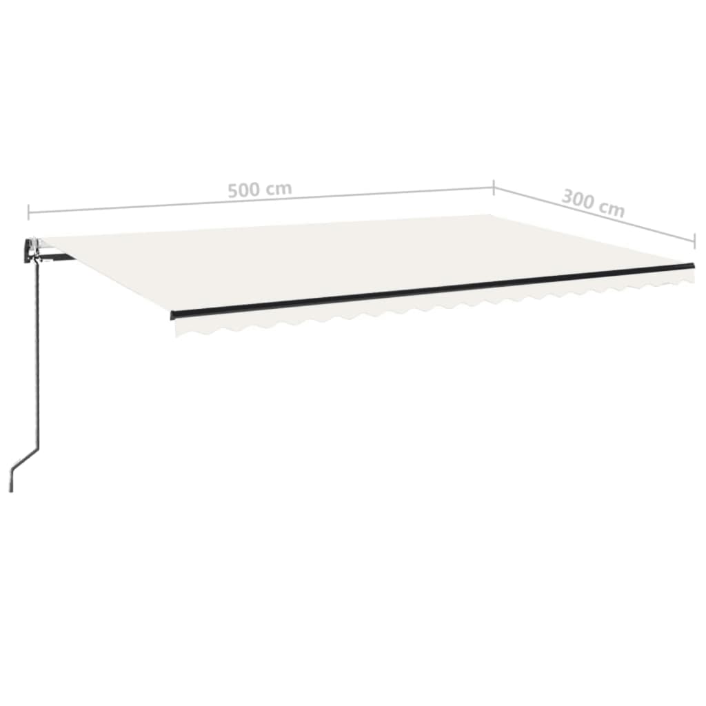 vidaXL Automatycznie zwijana markiza, 500 x 300 cm, kremowa