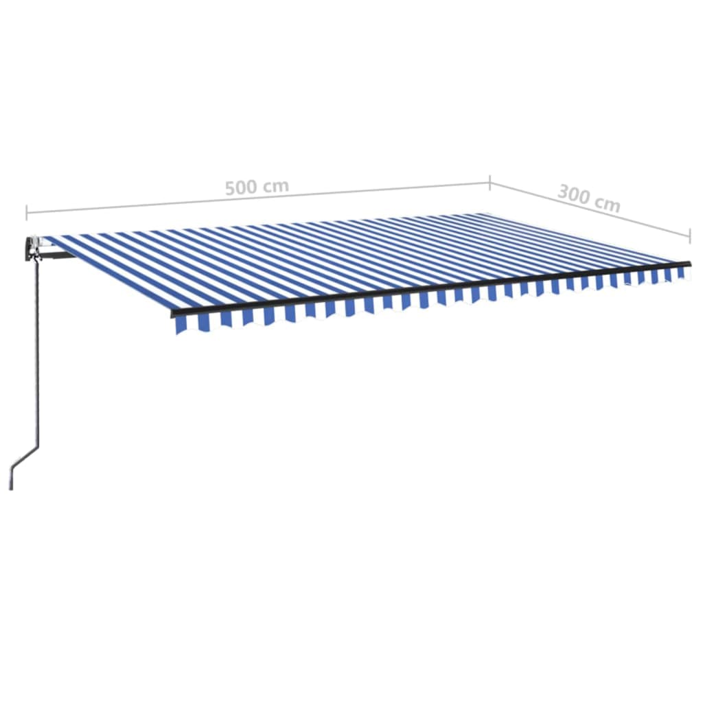vidaXL Automatycznie zwijana markiza, LED i czujnik wiatru, 500x300 cm
