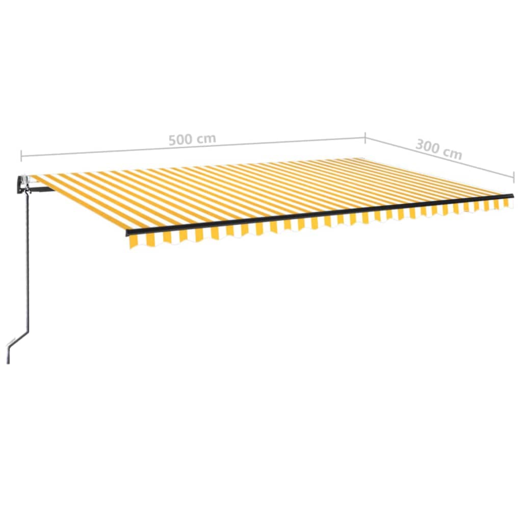 vidaXL Automatycznie zwijana markiza, LED i czujnik wiatru, 500x300 cm