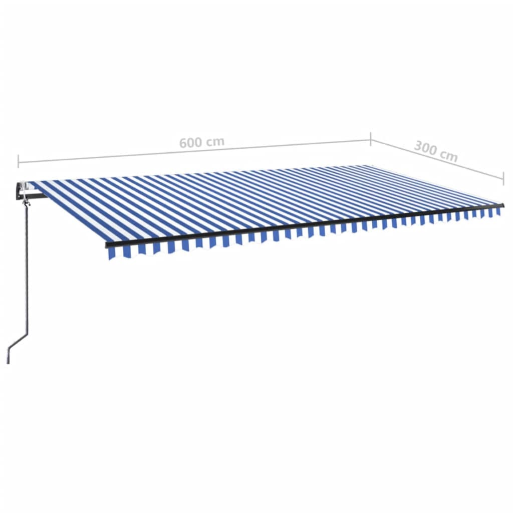 vidaXL Automatycznie zwijana markiza, LED i czujnik wiatru, 600x300 cm