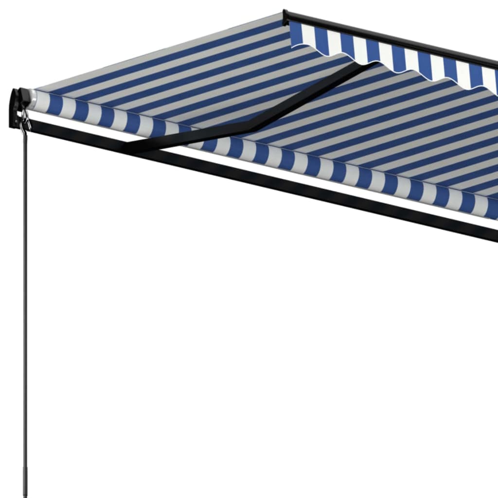 vidaXL Ręcznie zwijana markiza, 400 x 350 cm, niebiesko-biała
