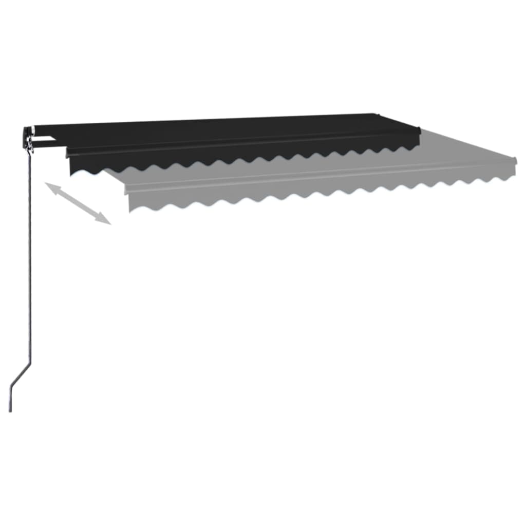 vidaXL Ręcznie zwijana markiza z LED, 400 x 350 cm, antracytowa