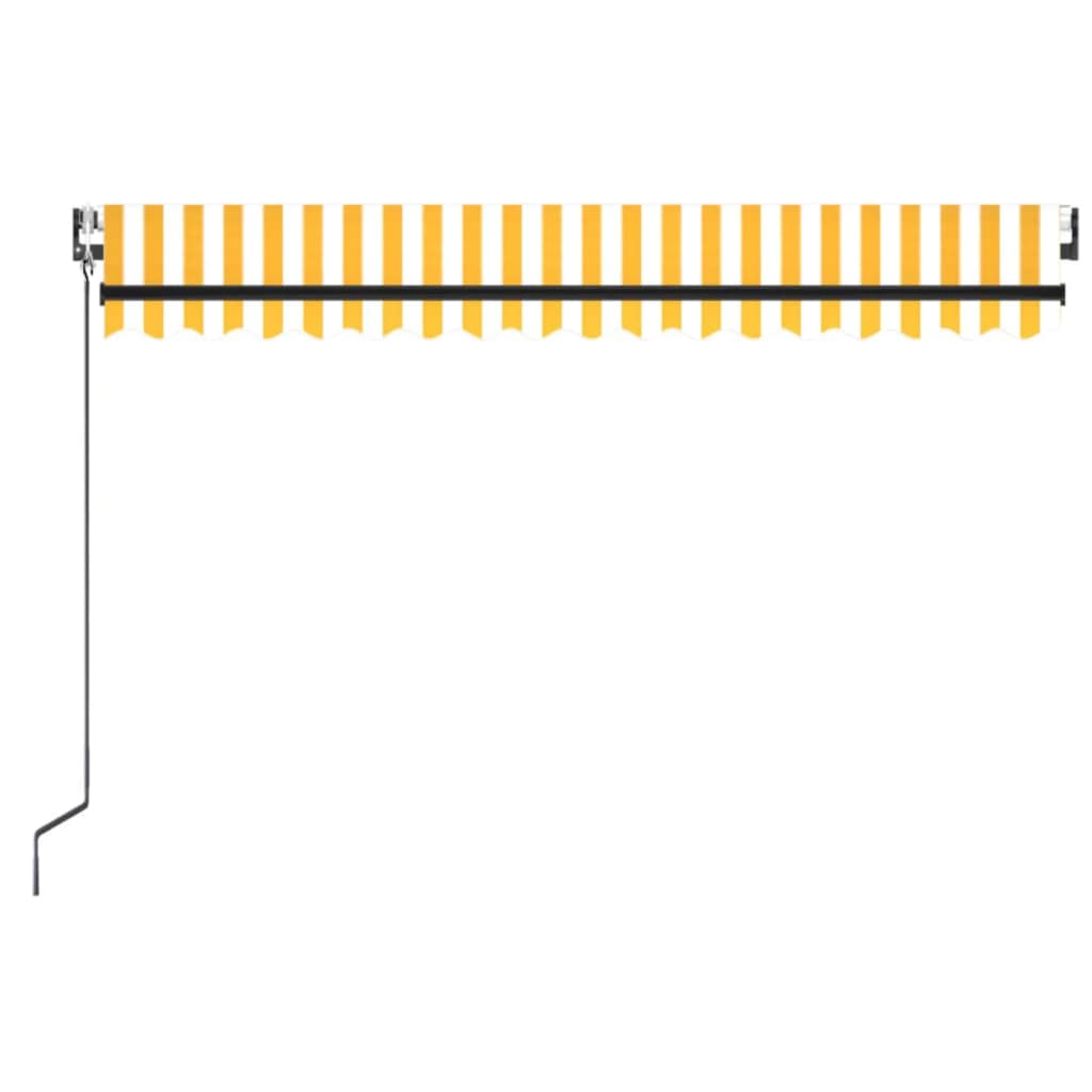 vidaXL Automatycznie zwijana markiza, 400 x 350 cm, żółto-biała