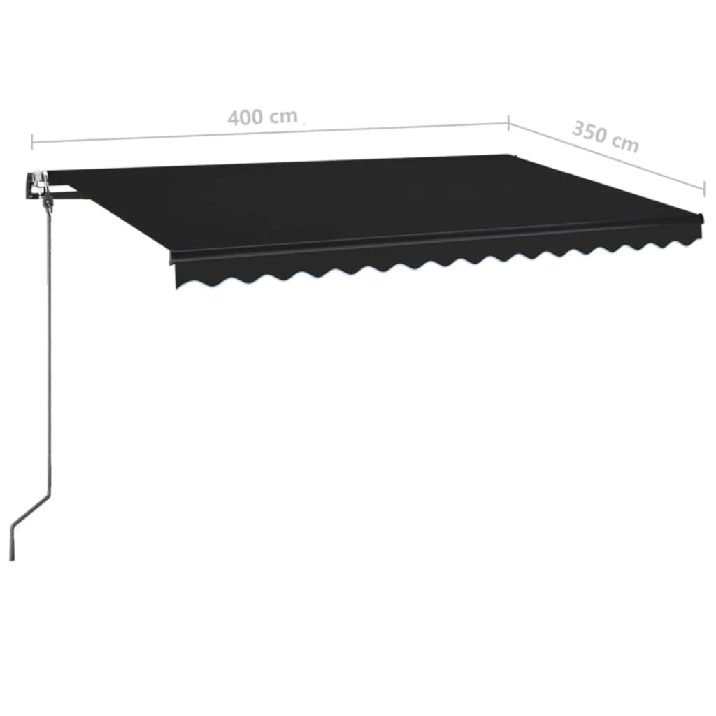 vidaXL Automatycznie zwijana markiza, 400 x 350 cm, antracytowa