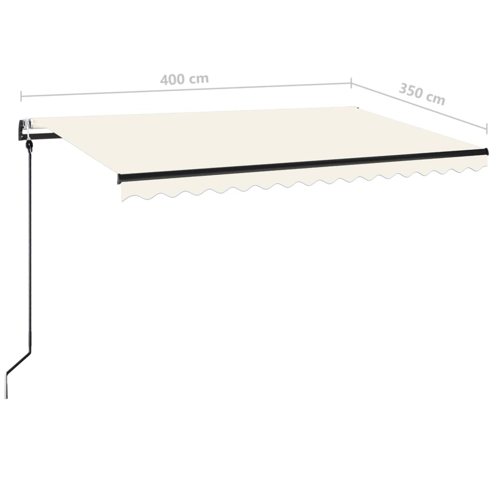 vidaXL Automatycznie zwijana markiza, LED i czujnik wiatru, 400x350 cm