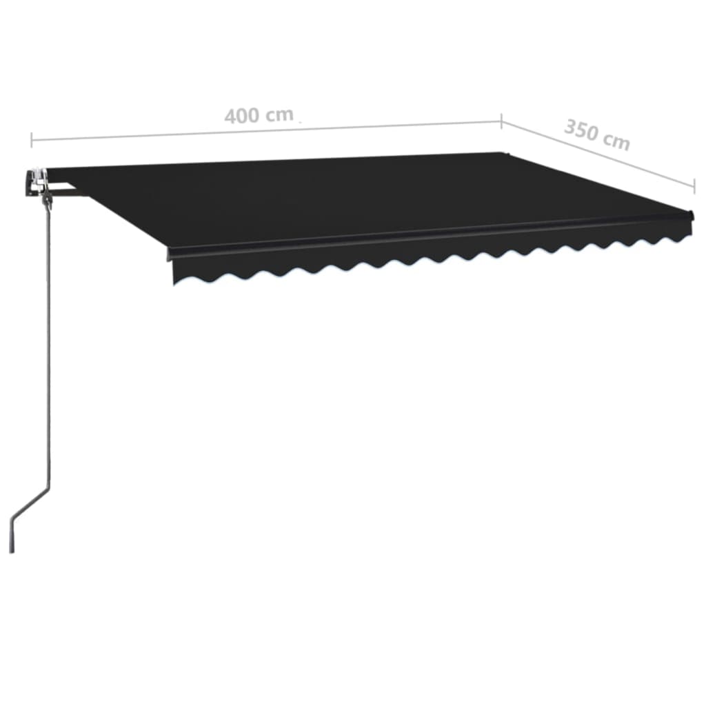 vidaXL Automatycznie zwijana markiza, LED i czujnik wiatru, 400x350 cm