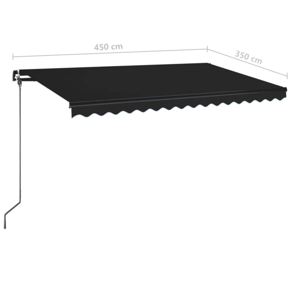 vidaXL Ręcznie zwijana markiza, 450x350 cm, antracytowa