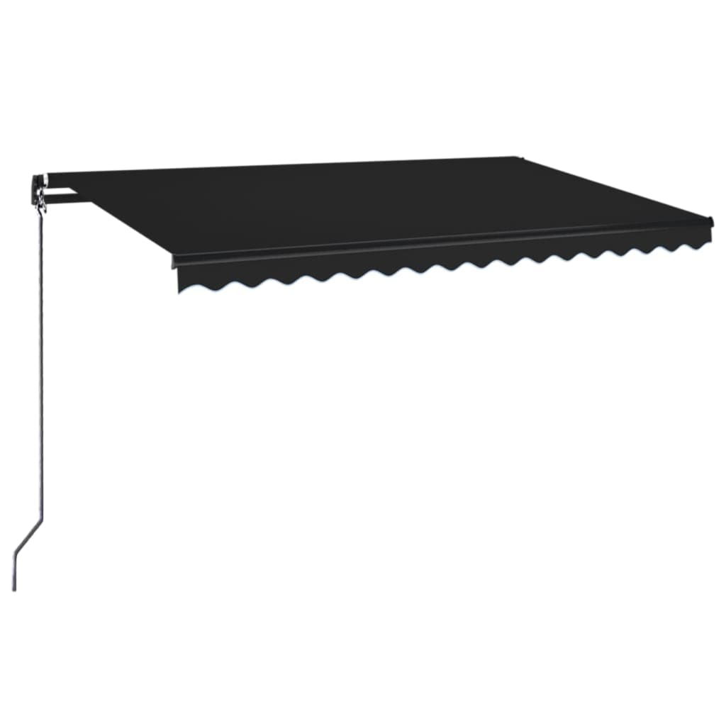 vidaXL Ręcznie zwijana markiza z LED, 450x350 cm, antracytowa