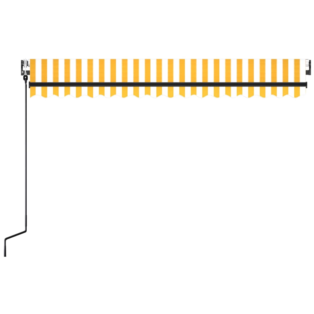 vidaXL Automatycznie zwijana markiza, 450x350 cm, żółto-biała