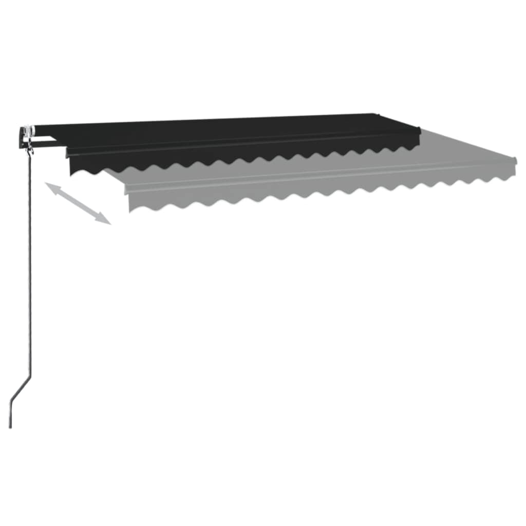 vidaXL Automatycznie zwijana markiza, 450x350 cm, antracytowa