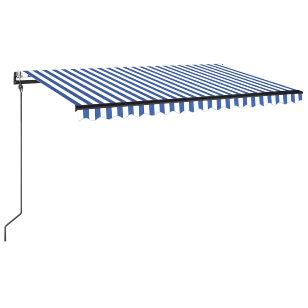 vidaXL Automatycznie zwijana markiza, LED i czujnik wiatru, 450x350 cm