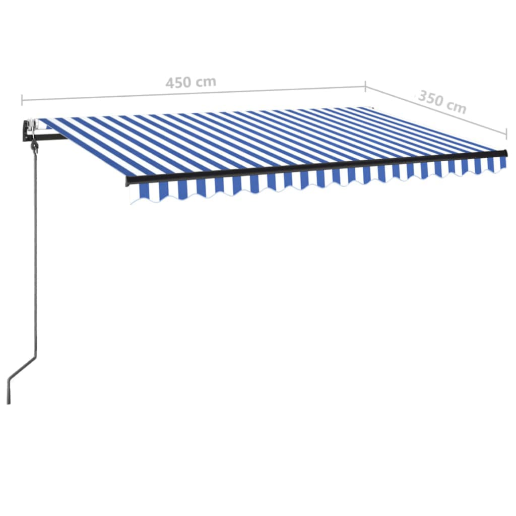 vidaXL Automatycznie zwijana markiza, LED i czujnik wiatru, 450x350 cm