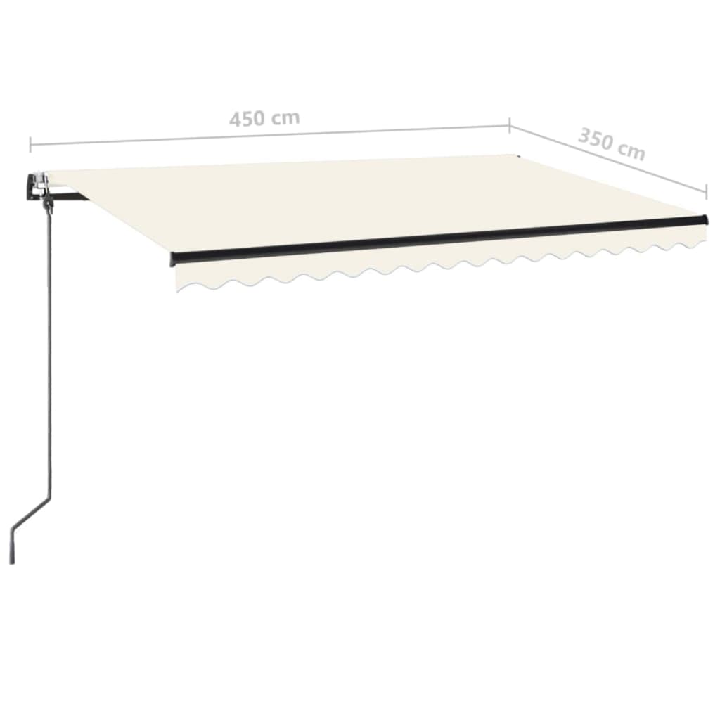 vidaXL Automatycznie zwijana markiza, LED i czujnik wiatru, 450x350 cm