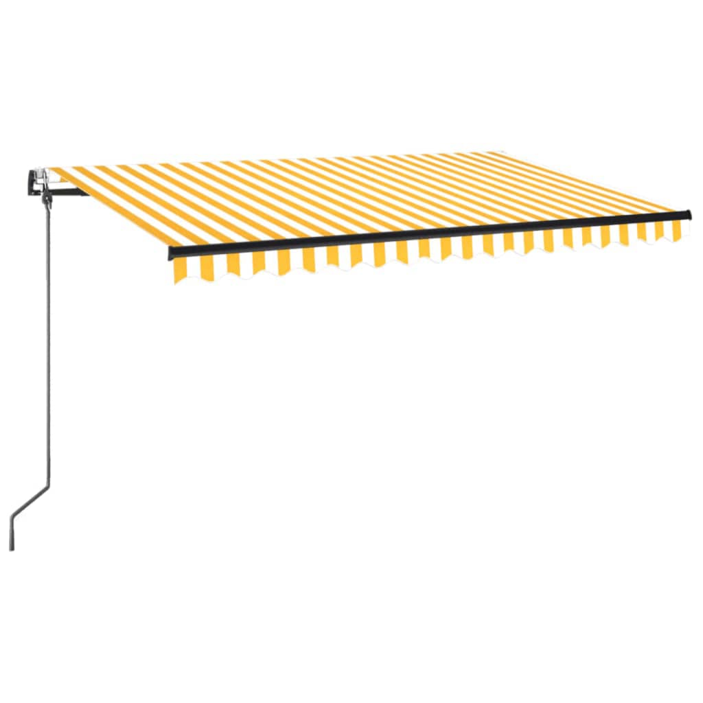vidaXL Automatycznie zwijana markiza, LED i czujnik wiatru, 450x350 cm