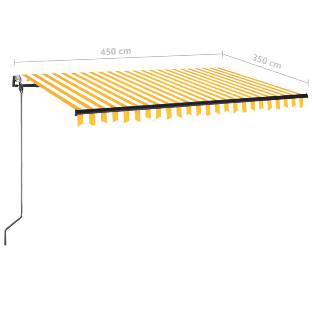 vidaXL Automatycznie zwijana markiza, LED i czujnik wiatru, 450x350 cm