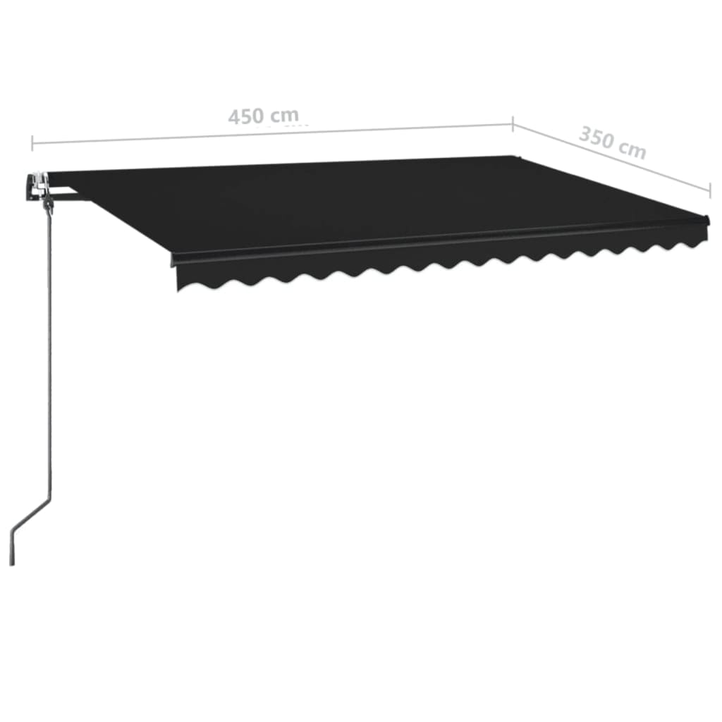 vidaXL Automatycznie zwijana markiza, LED i czujnik wiatru, 450x350 cm