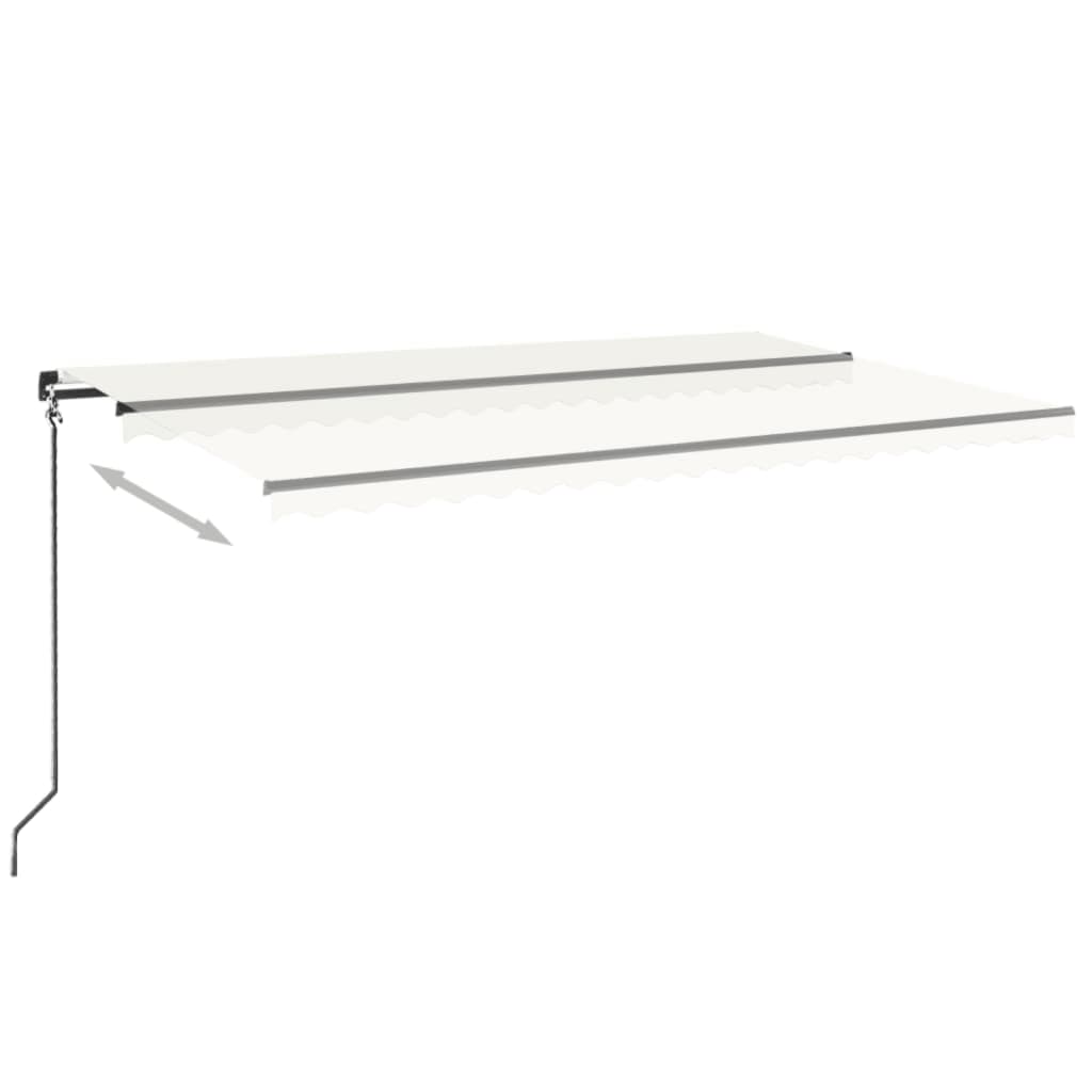 vidaXL Ręcznie zwijana markiza z LED, 500x350 cm, kremowa