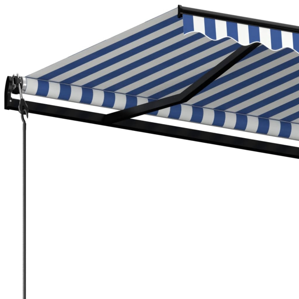 vidaXL Automatycznie zwijana markiza, 500x350 cm, niebiesko-biała