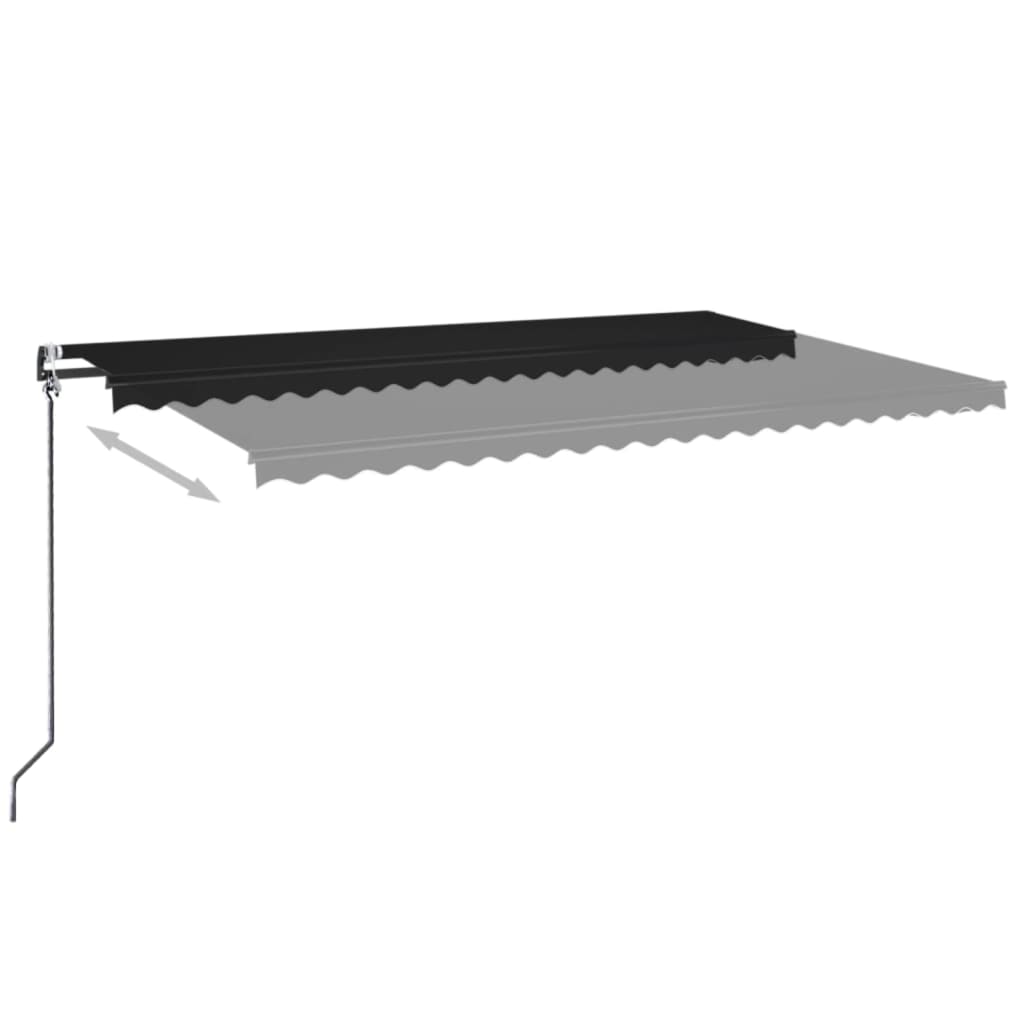 vidaXL Automatycznie zwijana markiza, 500x350 cm, antracytowa