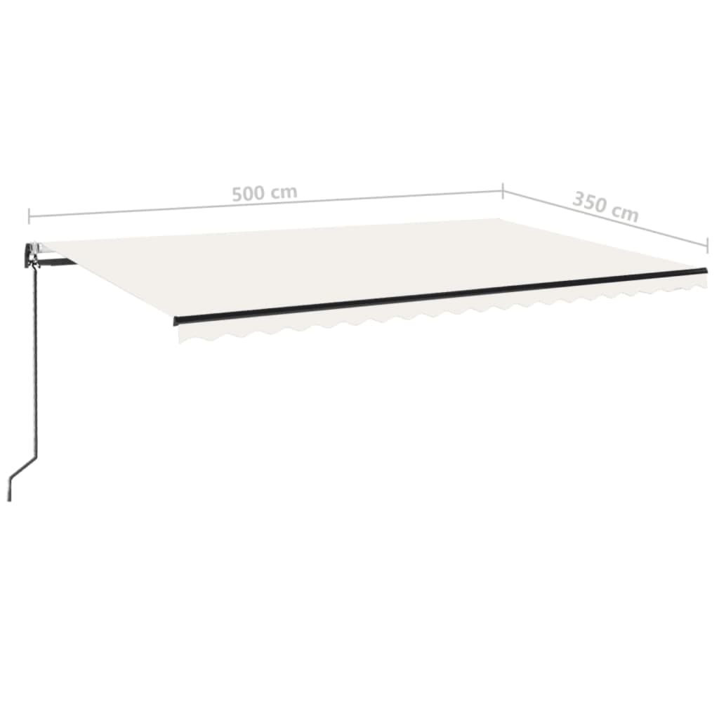 vidaXL Automatycznie zwijana markiza, LED i czujnik wiatru, 500x350 cm