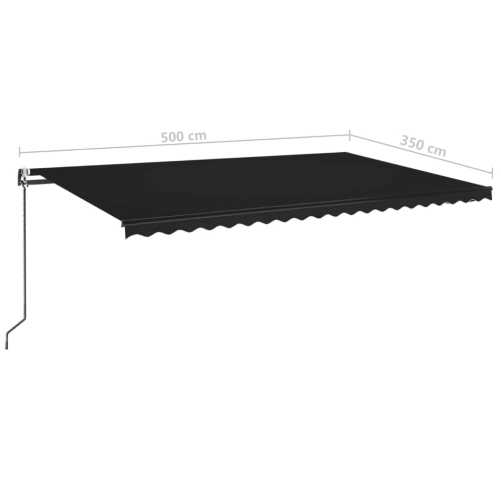 vidaXL Automatycznie zwijana markiza, LED i czujnik wiatru, 500x350 cm