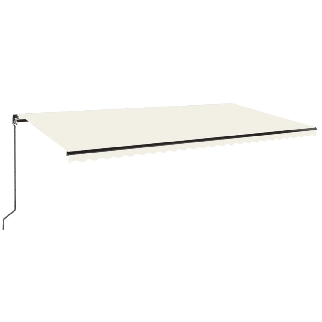 vidaXL Ręcznie zwijana markiza z LED, 600x350 cm, kremowa