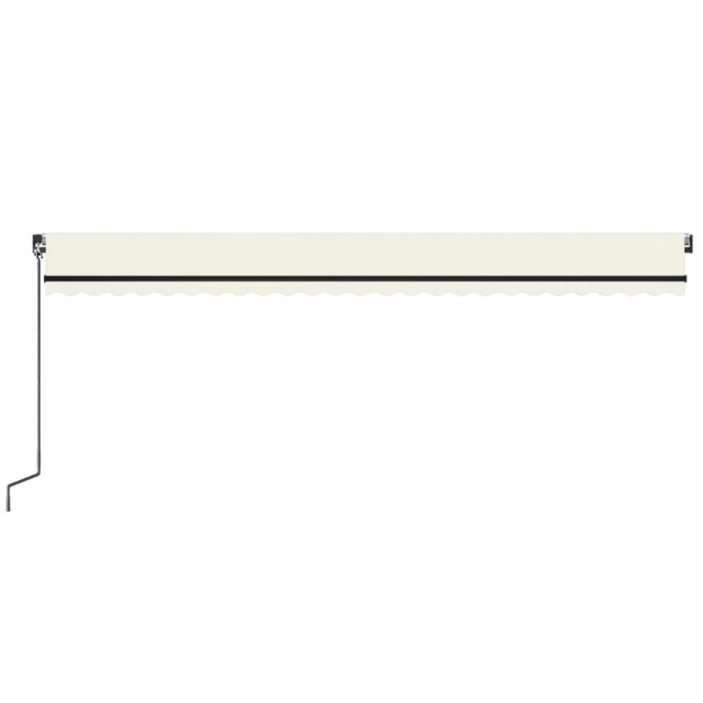 vidaXL Ręcznie zwijana markiza z LED, 600x350 cm, kremowa
