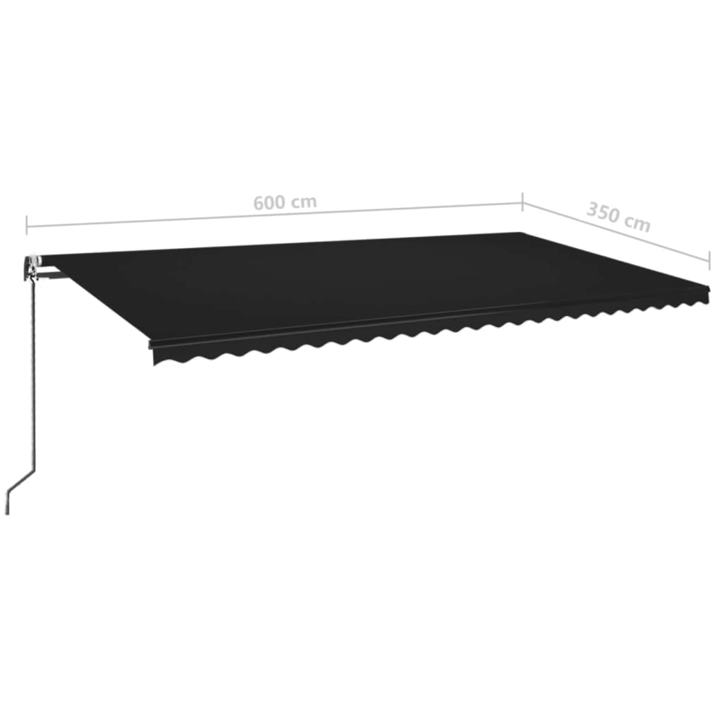 vidaXL Automatycznie zwijana markiza, 600x350 cm, antracytowa