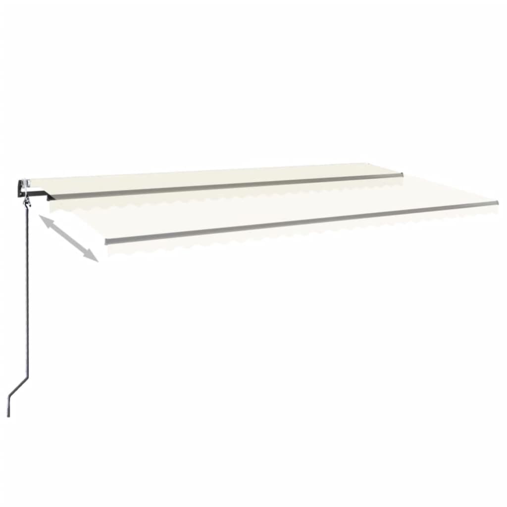 vidaXL Automatycznie zwijana markiza, LED i czujnik wiatru, 600x350 cm