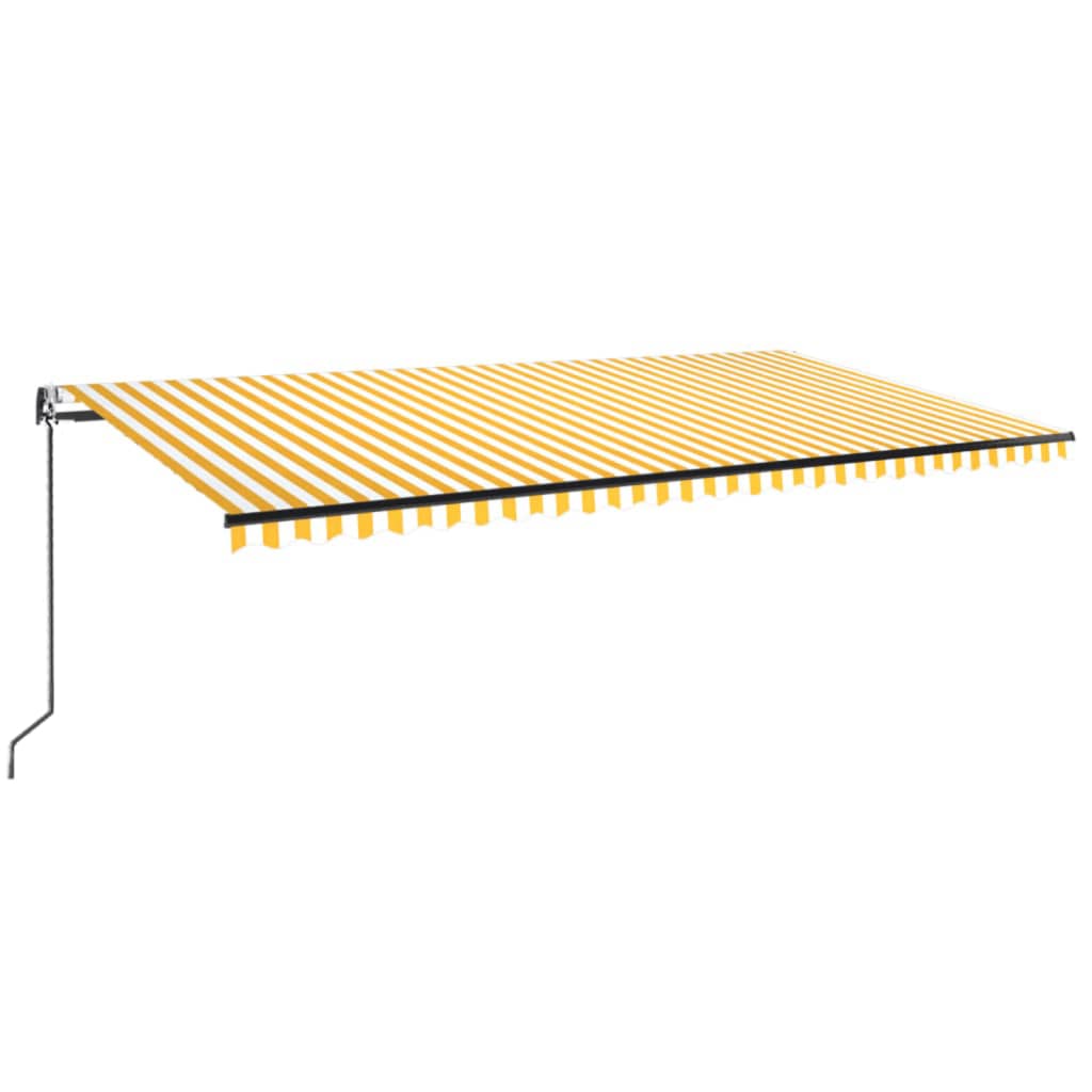 vidaXL Automatycznie zwijana markiza, LED i czujnik wiatru, 600x350 cm