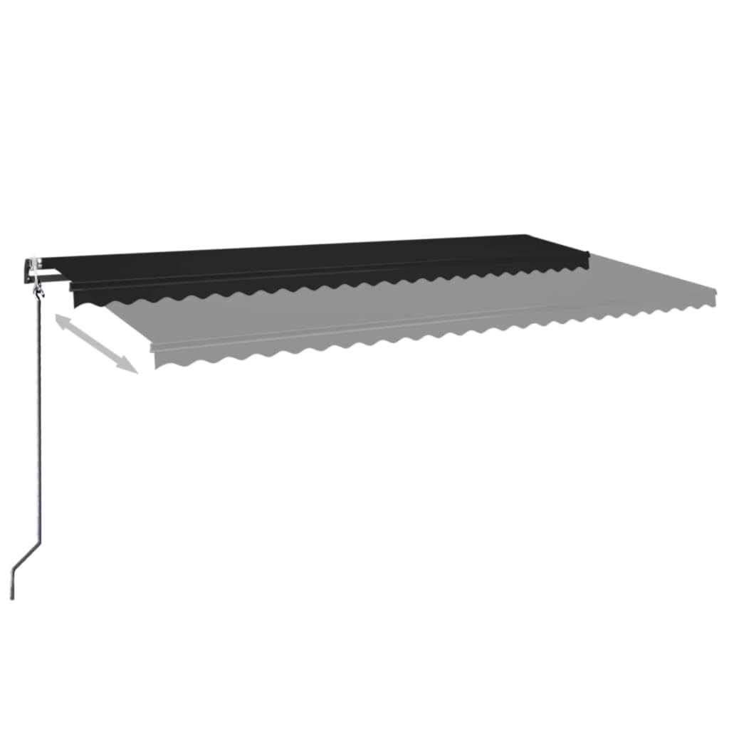 vidaXL Automatycznie zwijana markiza, LED i czujnik wiatru, 600x350 cm