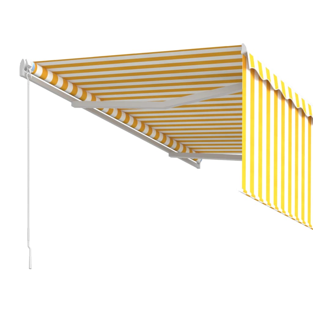 vidaXL Ręcznie zwijana markiza z zasłoną, 3x2,5 m, żółto-biała