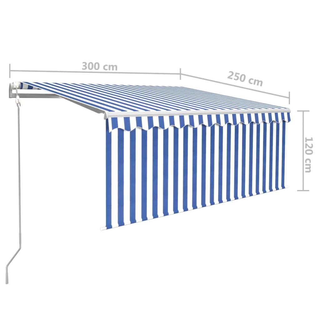 vidaXL Automatyczna markiza z zasłoną, LED i czujnikiem, 3x2,5 m