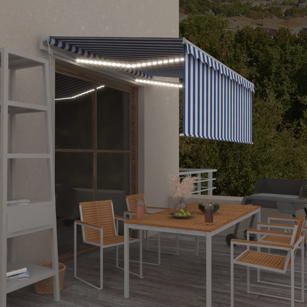 vidaXL Automatyczna markiza z zasłoną, LED i czujnikiem, 3x2,5 m