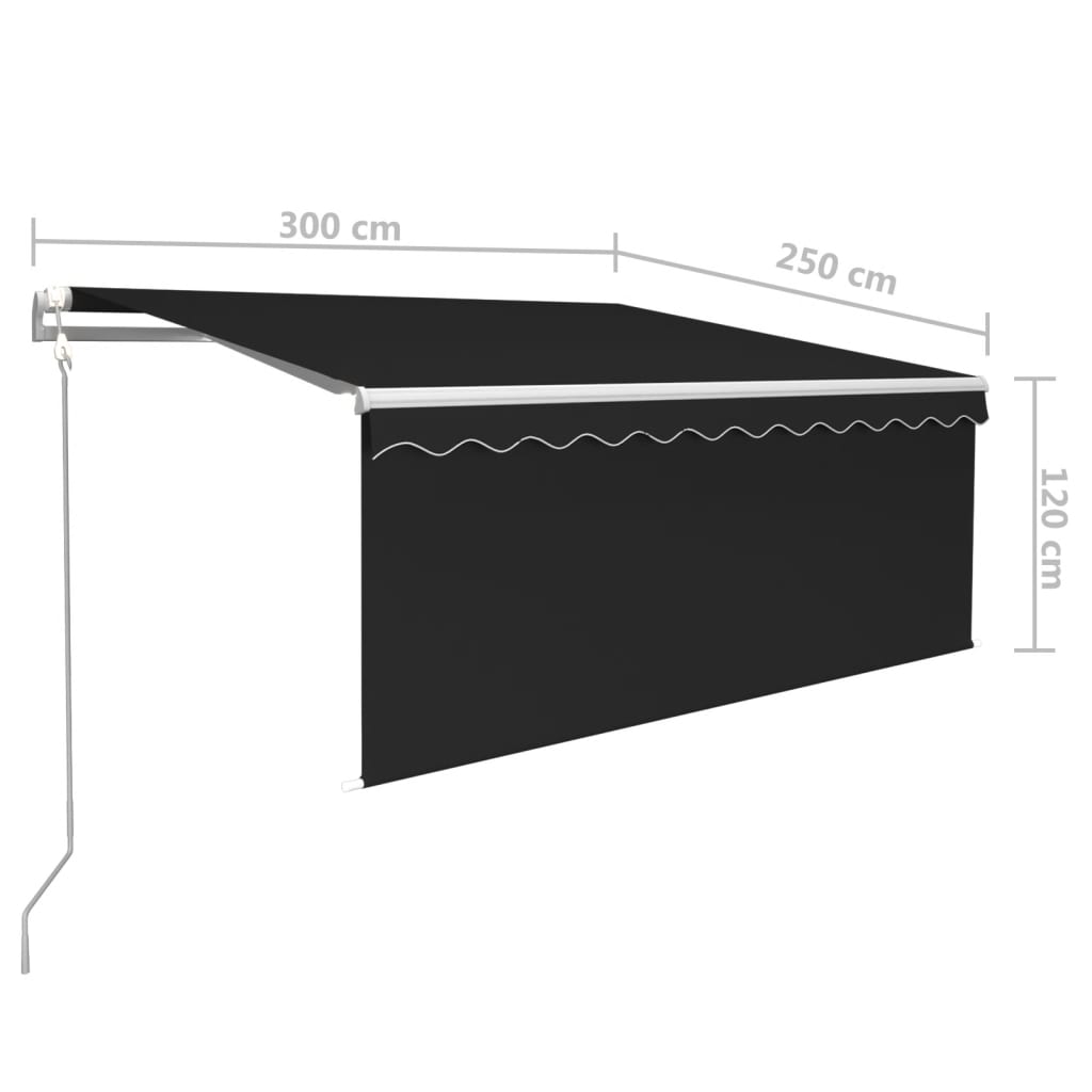 vidaXL Automatyczna markiza z zasłoną, LED i czujnikiem, 3x2,5 m
