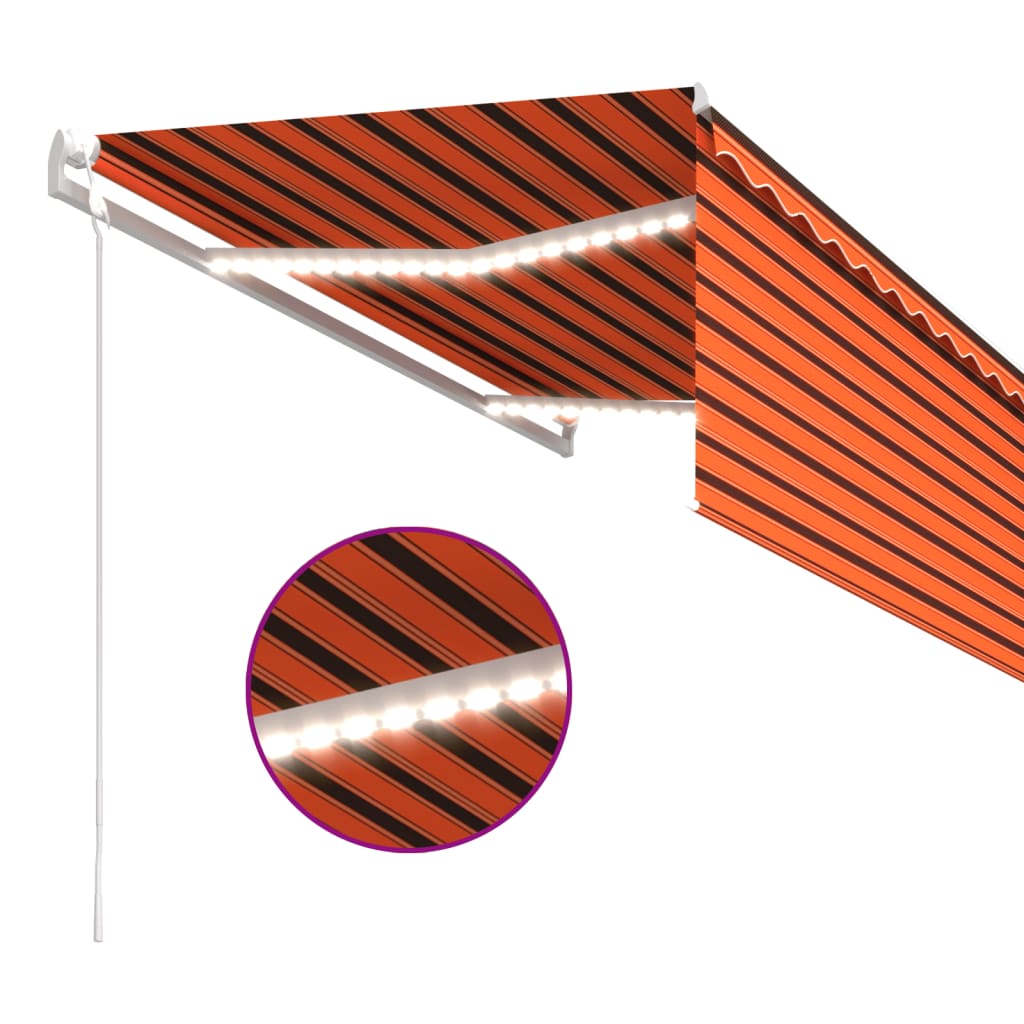 vidaXL Automatyczna markiza z zasłoną, LED i czujnikiem, 3x2,5 cm