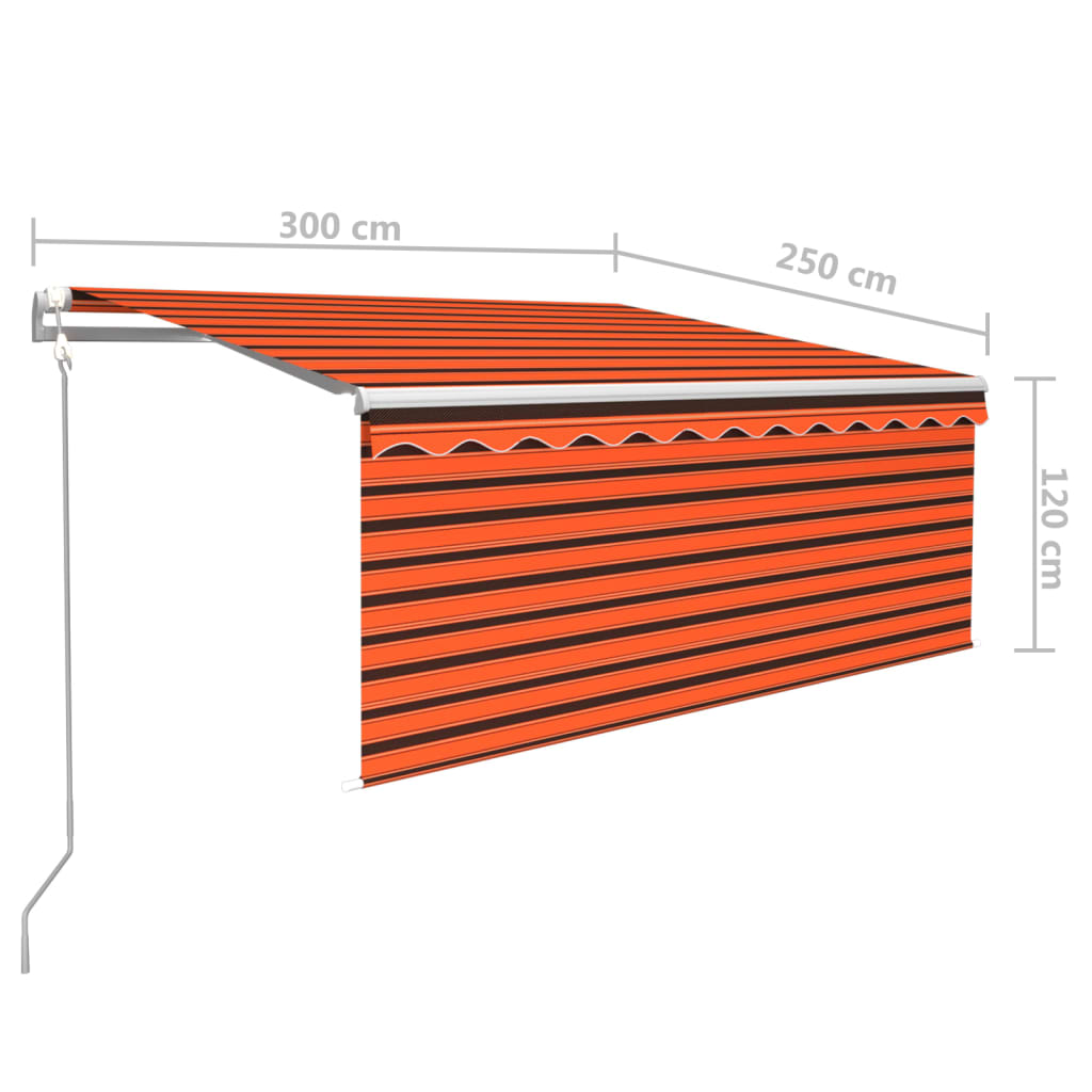vidaXL Automatyczna markiza z zasłoną, LED i czujnikiem, 3x2,5 cm