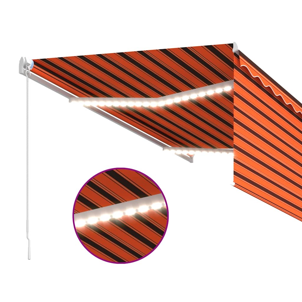 vidaXL Ręcznine zwijana markiza z zasłoną i LED, 3,5x2,5 m