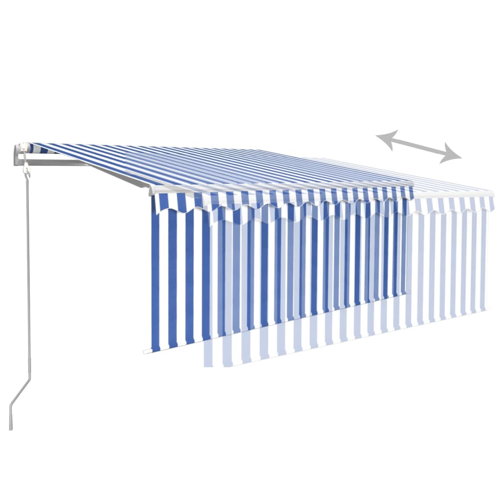 vidaXL Automatycznie zwijana markiza, LED i czujnik wiatru, 3,5x2,5 m