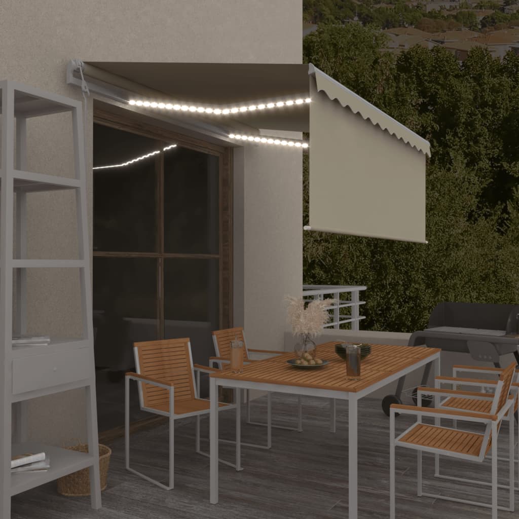 vidaXL Automatyczna markiza z zasłoną, LED i czujnikiem, 3,5x2,5 m