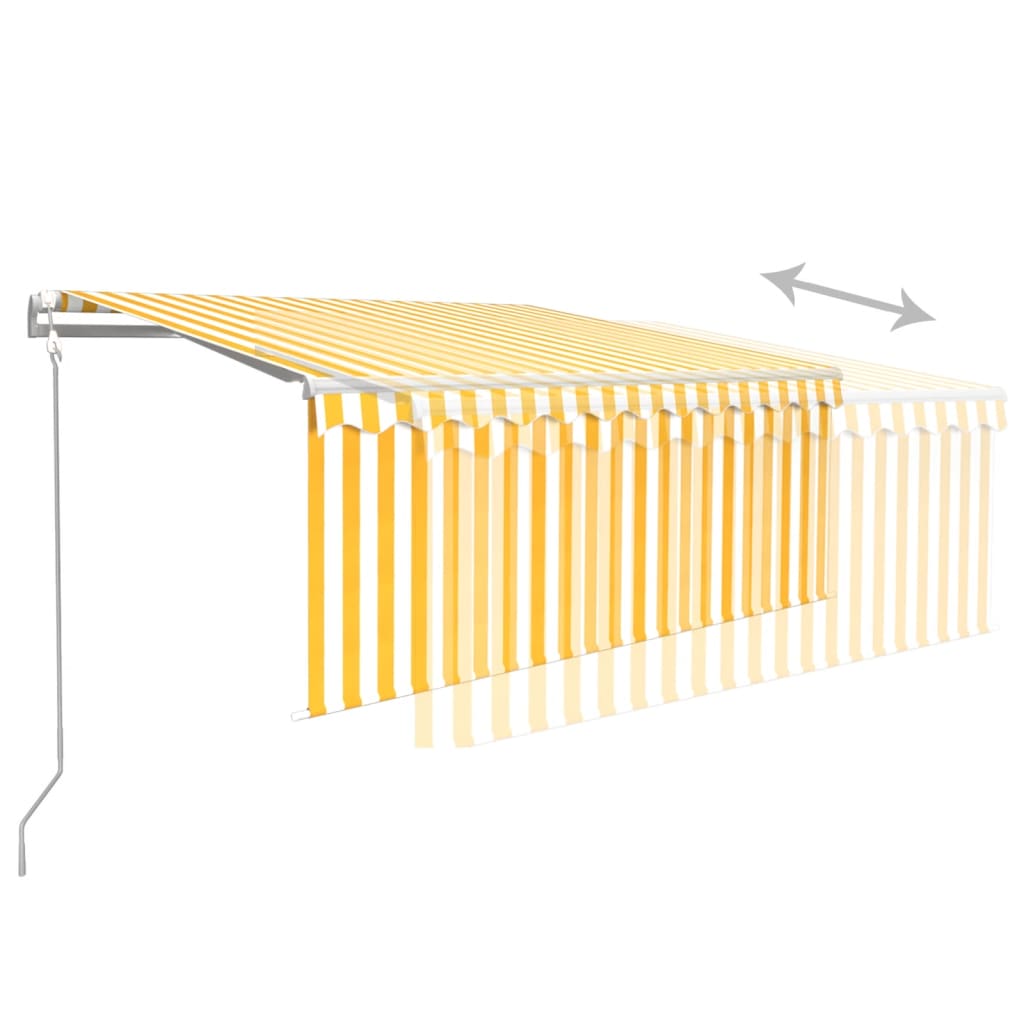 vidaXL Automatyczna markiza z zasłoną, LED i czujnikiem, 3,5x2,5 m