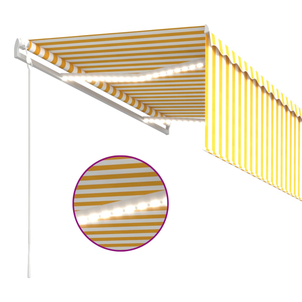 vidaXL Automatyczna markiza z zasłoną, LED i czujnikiem, 3,5x2,5 m