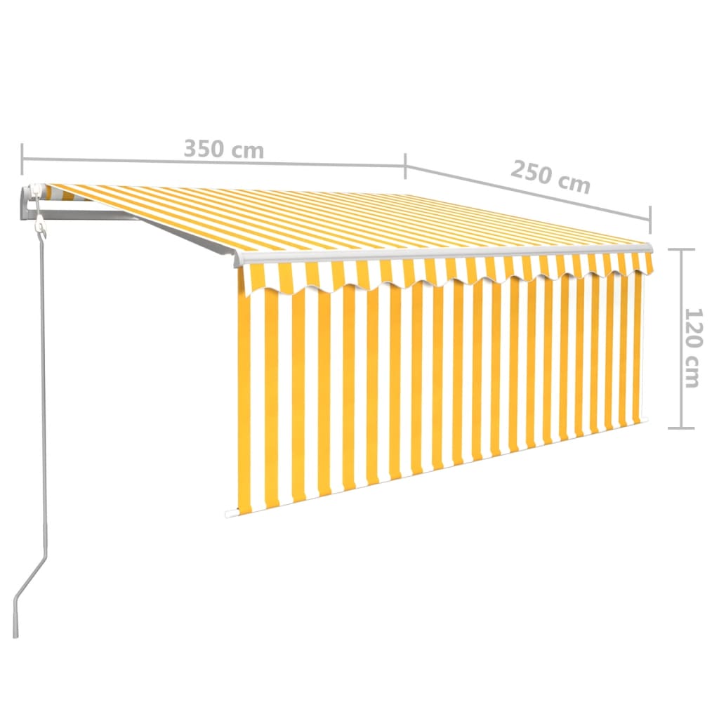 vidaXL Automatyczna markiza z zasłoną, LED i czujnikiem, 3,5x2,5 m