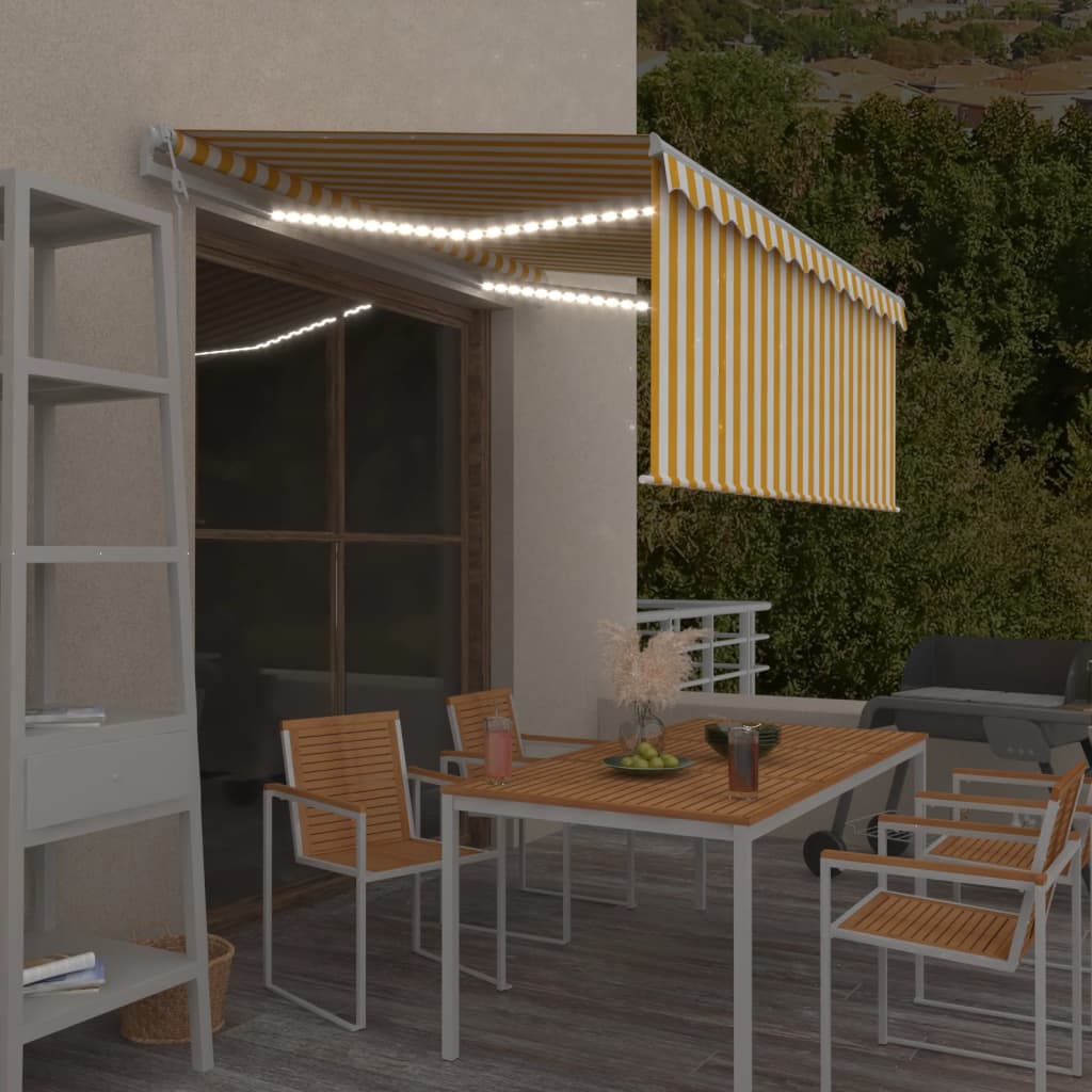 vidaXL Automatyczna markiza z zasłoną, LED i czujnikiem, 3,5x2,5 m