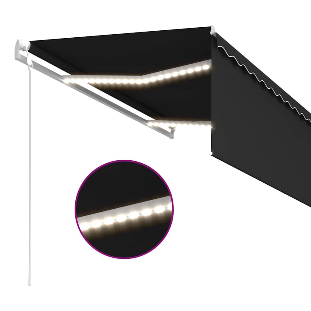 vidaXL Automatyczna markiza z zasłoną, LED i czujnikiem, 3,5x2,5 m