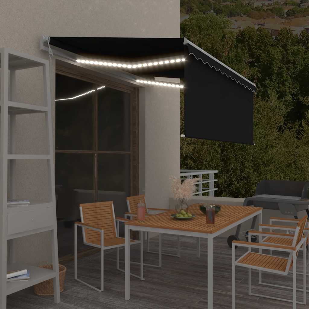vidaXL Automatyczna markiza z zasłoną, LED i czujnikiem, 3,5x2,5 m