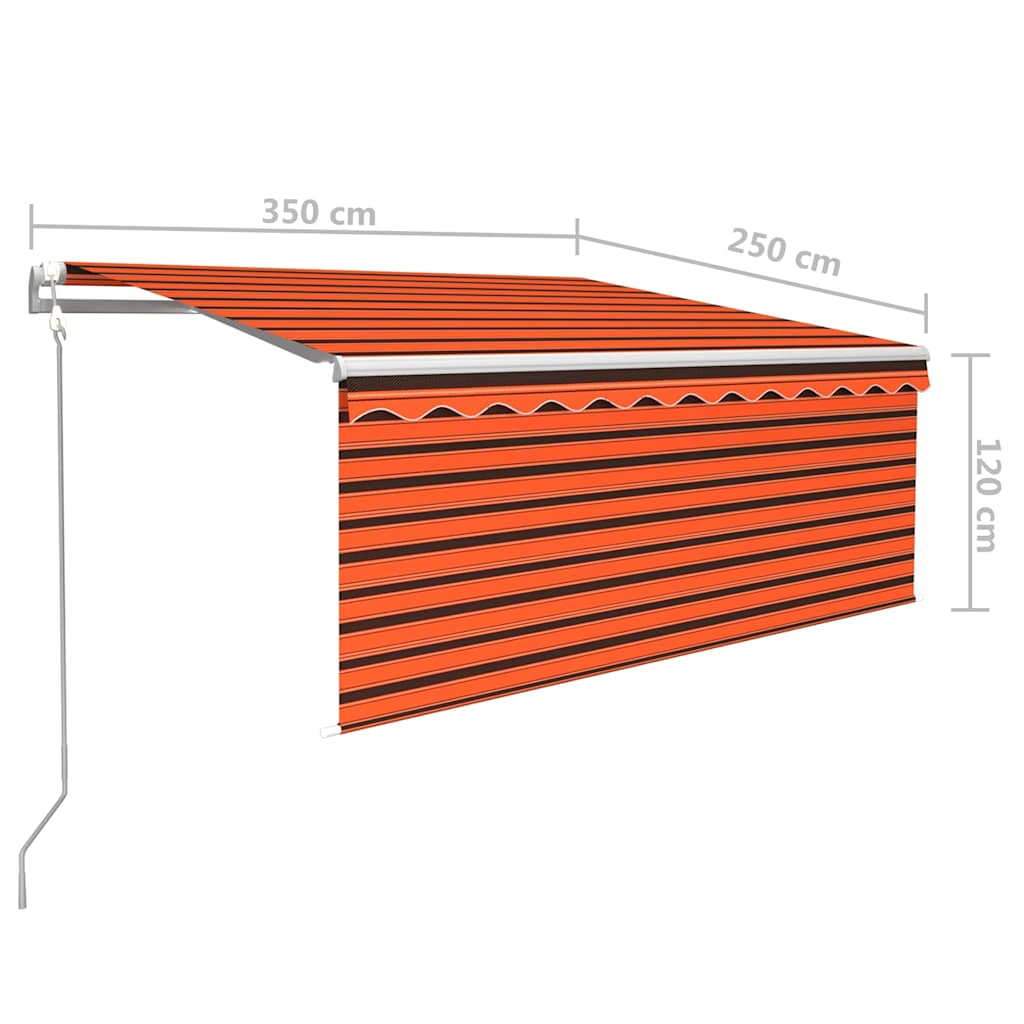 vidaXL Automatyczna markiza z zasłoną, LED i czujnikiem, 3,5x2,5 m