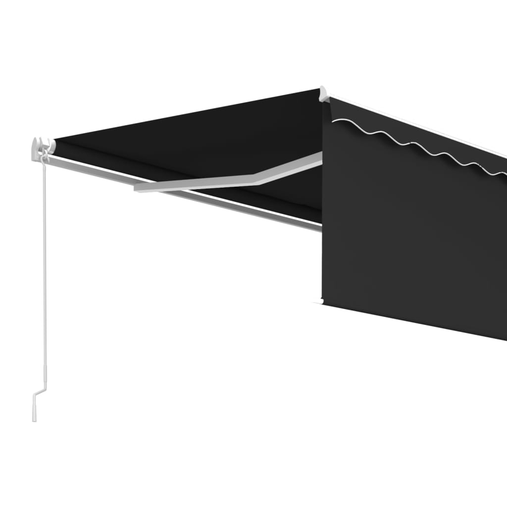 vidaXL Ręcznie zwijana markiza z zasłoną, 4x3 m, antracytowa